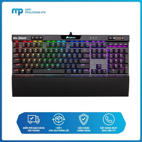 Bàn phím Corsair K70 MK.2 BLK RGB MX Silent CH-9109013-NA