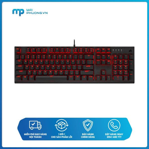 Bàn phím Corsair K60 PRO-Mx VIOLA (Red Led ) CH-910D029-NA