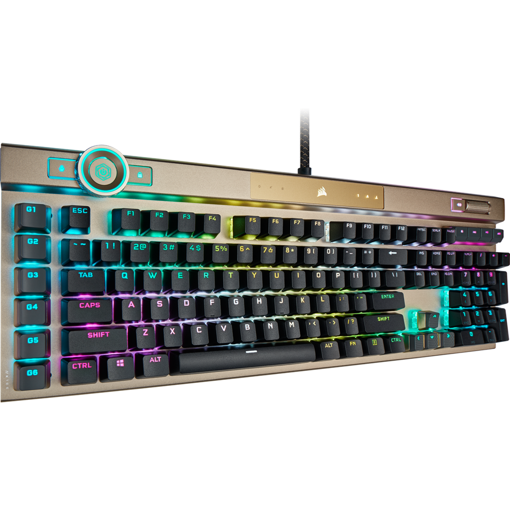 Bàn phím Gaming Corsair K100 RGB Midnight Gold Optical sw (USB) (CH-912A21A-NA)