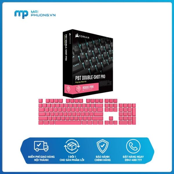 Bộ nút thay thế Corsair Keycap PBT Double-Shot PRO TBD Pink CH-9911070-NA