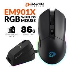 Chuột không dây Gaming DAREU EM901X RGB Superlight Black