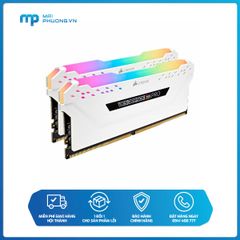 Bộ nhớ trong RAM Corsair DDR4 Vengeance RGB PRO Heat spreader,RGB LED, 3200MHz, CL16, 16GB (2x8GB) trắng CMW16GX4M2E3200C16W