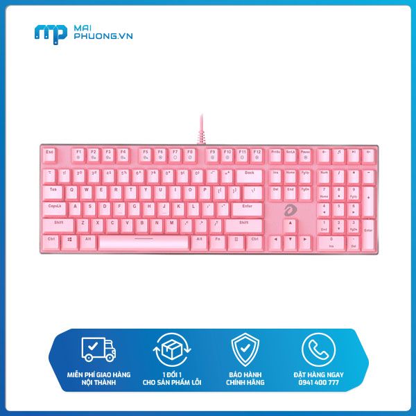 Bàn phím cơ DARE-U EK810 Pink-Led (Blue Switch)