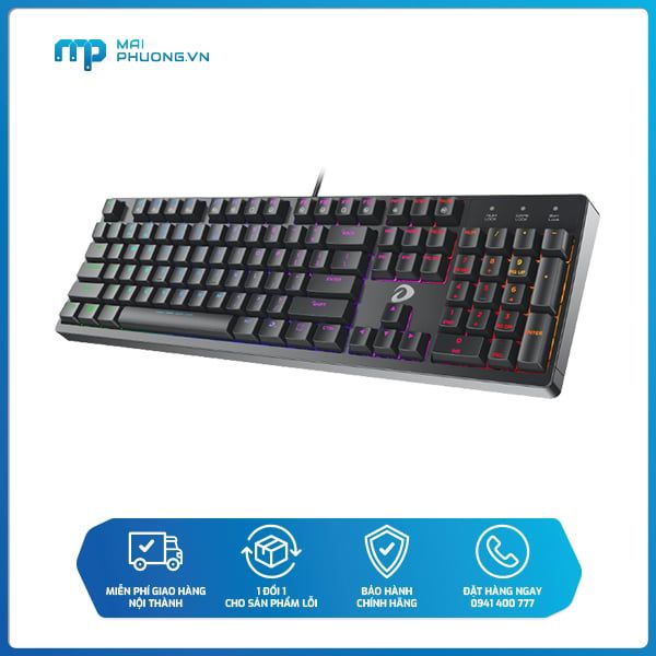 Bàn phím cơ Dareu EK1280 RGB Mechanical Brown D Switch Black