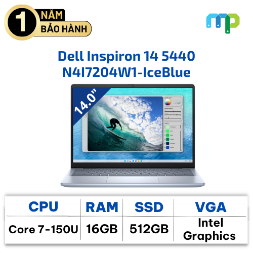 Laptop Dell Inspiron 14 5440 Core 7-150U/2x8G/SSD 512GB/14.0