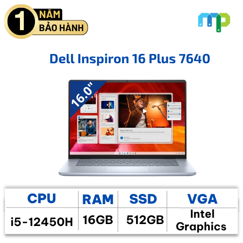 Laptop Dell Inspiron 16 Plus 7640 I5-12450H/16GB/SSD 512GB/16