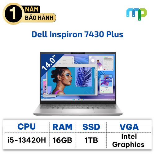 Laptop Dell Inspiron 7430 Plus I5-13420H/16GB/SSD 1TB/14