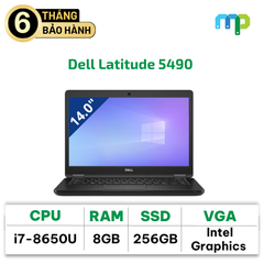 Laptop Dell Latitude 5490 (I7-8650U/ 8GB/ SSD 256GB/ Win 10) Hàng cũ