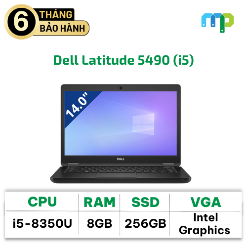 Laptop Dell Latitude 5490 (I5-8350U/ 8GB/ SSD 256GB/ Win 10) Hàng cũ