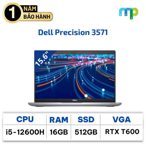 Laptop Dell Precision 3571 I5-12/16GB/SSD 512GB/T600/15.6
