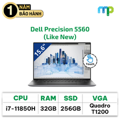 Laptop Dell Precision 5560 I7-11850H/32GB/SSD 512GB/Quadro T1200 4GB/15.6″4K/Touch