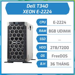 MÁY CHỦ DELL T340 XEON E-2224/8GB/2TB HDD/DVDRW/495W 03YEAR