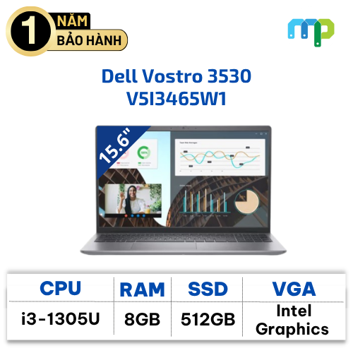 Laptop Dell Vostro 3530 I3-1305U/8GB/SSD 512GB/15.6