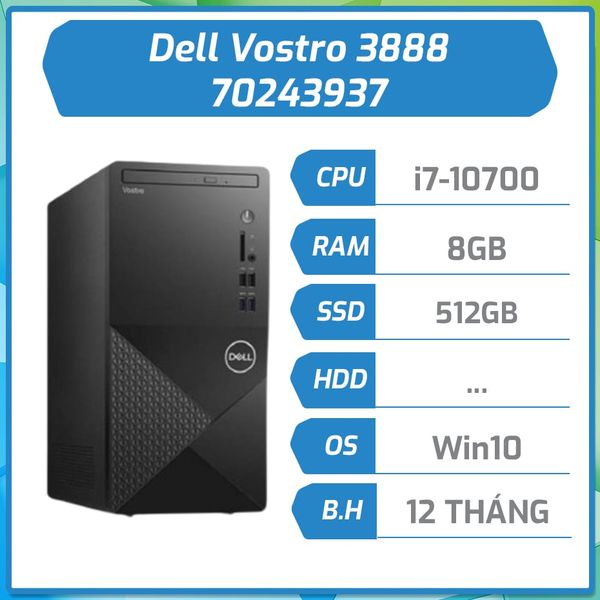 Máy bộ hãng Dell Vostro 3888 (i7-10700/8GB/512GB/Win10/1YR) 70243937