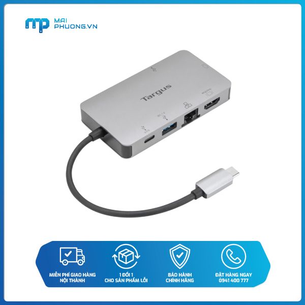 Cáp Targus USB-C 4K HDMI/VGA Docking Station with 100W Power Delivery USB-C, Alt-Mode DOCK419AP-51