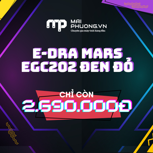 Ghế Gaming E-Dra Mars EGC202 đen đỏ