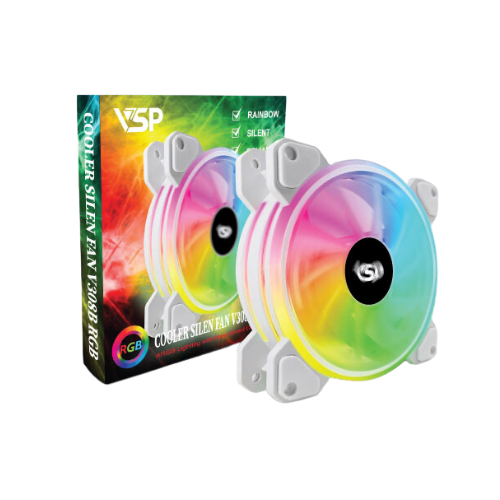 Quạt tản nhiệt V308B LED RGB Trắng