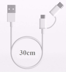 Cáp XiaoMi 2-In-1 Usb Cable Micro Usb To Type C (30cm) SJV4083TY