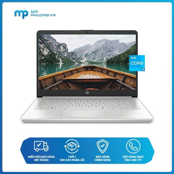 Laptop HP 14 Core i3-1115G4/4GB/256GB SSD/Intel UHD Graphics/14.0 FHD/Win 10 Bạc