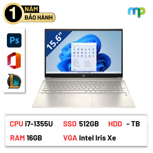 Laptop HP Pavilion 15-eg3091TU (i7-1355U/ 16GB/ 512GB SSD/ 15.6''FHD/ W11SL/ Vàng) 8C5L2PA