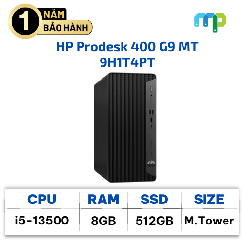 Máy bộ HP Prodesk 400 G9 MT 9H1T4PT Core i5-13500/ 8GB/ 512GB SSD/ W11SL/Đen