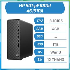 Máy bộ hãng HP S01-pF1001d (i3-10105/4GB/1TB/DVDWR/Đen/W10SL)