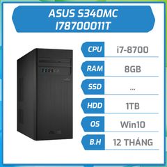 Máy bộ hãng ASUS S340MC  i7-8700/8GB/1TB/ĐEN/Win10 I78700011T