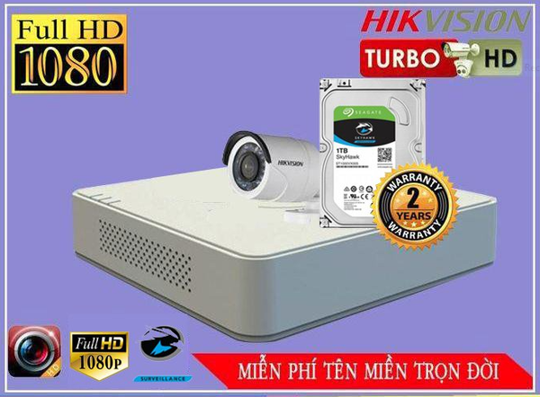 Bộ kit Camera dùng cho gia đình Hikvision FullHD (DS-2CE16D0T-IRP / DS-7104HQHI-K1 / Seagate Skyhawk 1TB / DC / Dây)