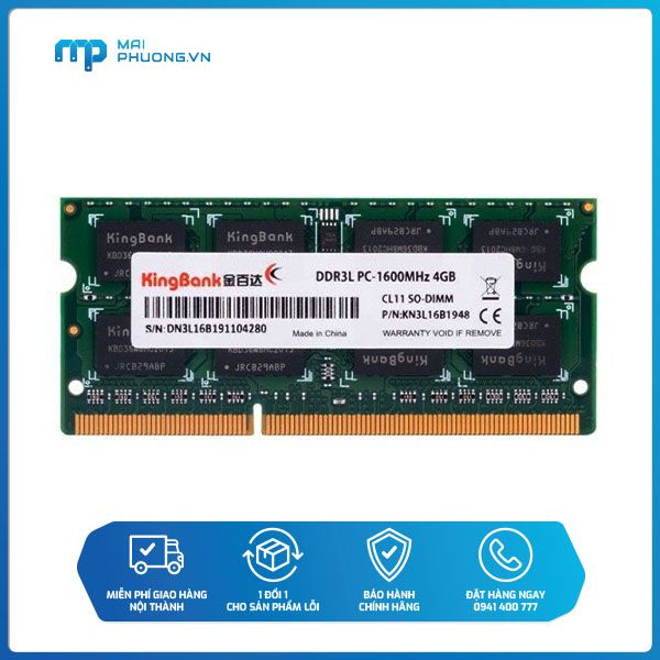 Bộ nhớ trong Laptop 4GB KingBank DDR3 PC3-1600MHz