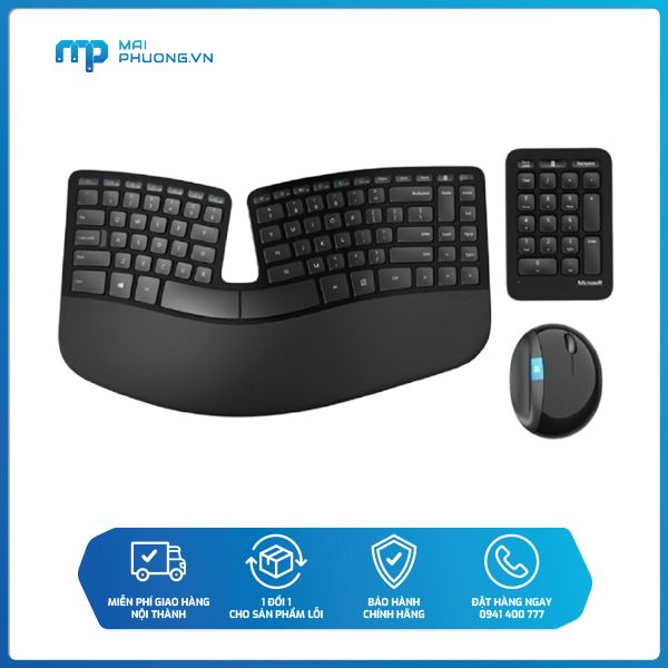 Combo Bàn phím + Chuột không dây Microsoft The Sculpt Ergonomic - (L5V-00027)