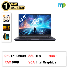 Laptop Gigabyte AORUS 16X 2024 X6LAG 9RX6LASGDDJIXDVN010 (i7-14650HX/16GD5/1TBSSD/16.0QHD+/165Hz/WF7BE/BT/99Wh/8G_RTX 4070/LEDKB/W11SL/XÁM)