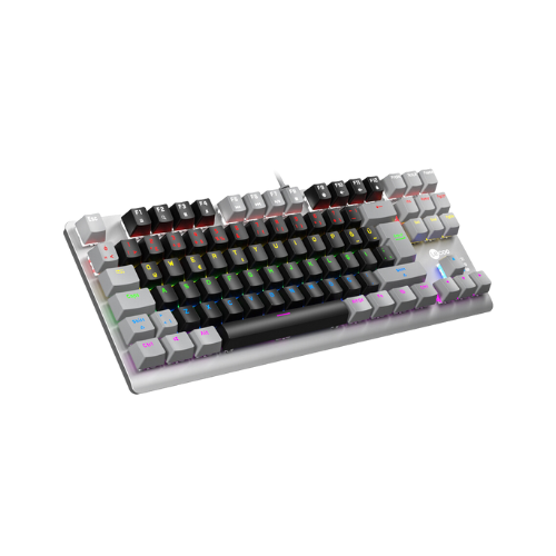 Bàn phím cơ Lecoo GK304 xám đen RGB Brown Switch