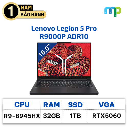 Laptop Lenovo Legion 5 Pro R9000P ADR10 Ryzen9-8945HX/32GB/SSD 1TB/RTX 5060 8GB/16.
