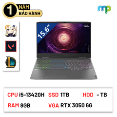 Laptop Lenovo LOQ 15IRH8 I5-13420H/8GB/SSD 1TB/RTX 3050 6GB/15.6