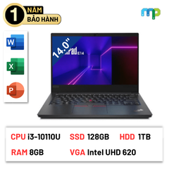 Laptop Lenovo ThinkPad E14 (i3-10110U/ 8GB/ 128GB SSD + 1TB HDD/ 14'' FHD/ Win10/ Đen)