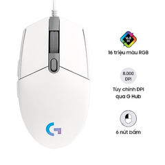 Chuột gaming Logitech G102 Gen 2 - Trắng