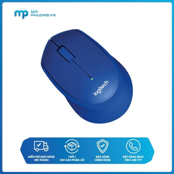 Chuột Silent Không Dây Logitech M331 XANH