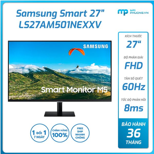 Màn hình Smart monitor Samsung 27 inch/FHD/VA/60Hz LS27AM501NEXXV