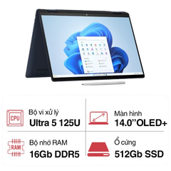 Laptop HP Envy x360 14-fc0093TU/Core Ultra 5-125U/16GB RAM/512GB SSD/Intel Graphics/14