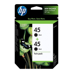 HP 45 Black Inkjet Crtg Twin Pack