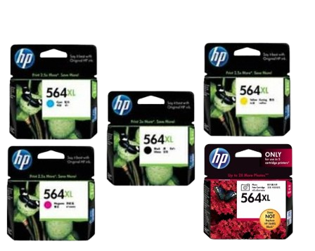 HP 564xl Photo Black/ Cyan/ Magenta/ Yellow/ Black Ink Cartridge