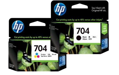 HP 704 Black/ Tri-color Ink Cartridge