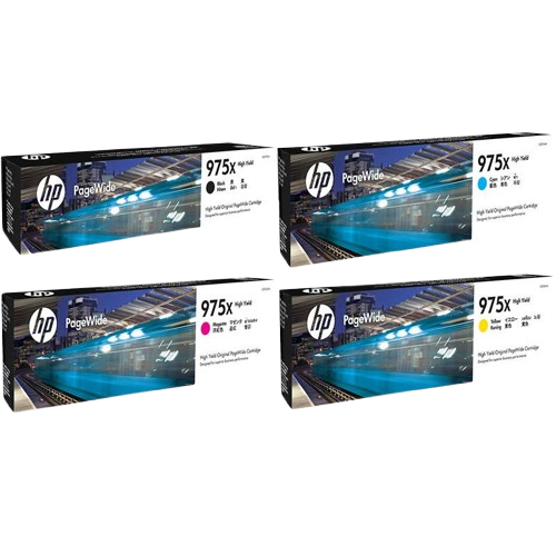 HP 975X Cyan/ Magenta/ Yellow/ Black Original PageWide Crtg
