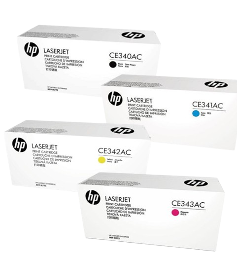 HP CE340AC Blk/ CE341AC Cyn/ CE342AC Ylw/ CE343AC Mgn Contr LJ Toner Cartridge