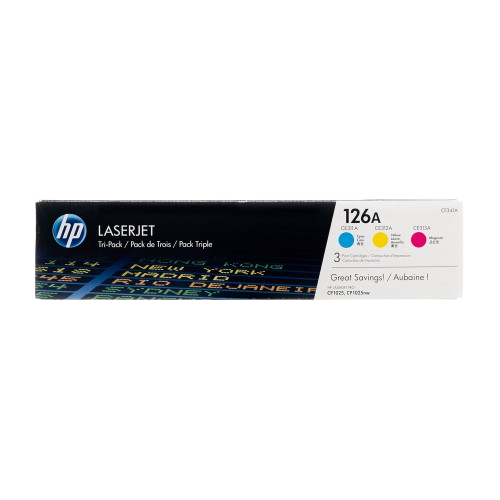 HP 126A CYM Tri-Pack LJ Toner Cartridge