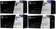 HP CP3525/CM3530 MFP Black 5K/ Cyan/ Yellow/ Magenta Print Crtg