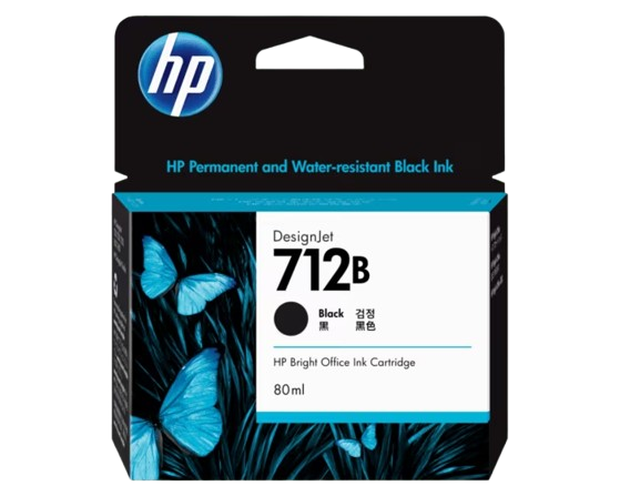 HP 712B 38-ml/  80-ml  Black Ink Cartridge