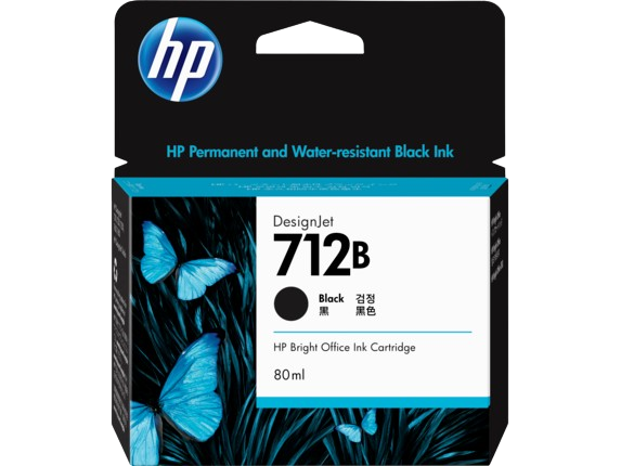 HP 712B 38-ml/  80-ml  Black Ink Cartridge