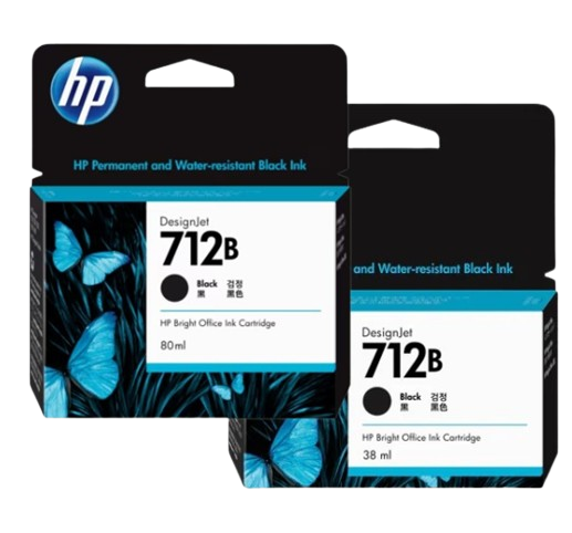 HP 712B 38-ml/  80-ml  Black Ink Cartridge