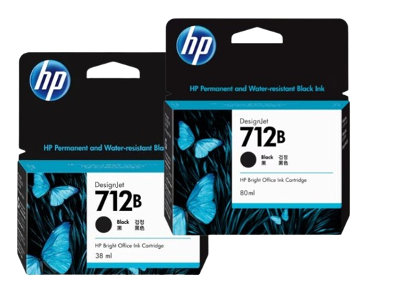 HP 712B 38-ml/  80-ml  Black Ink Cartridge